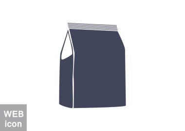 Kağıt ürün paketi web simgesi, vektör çizim