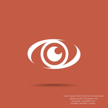 İzlerken göz web simgesi, anahat vektör çizim
