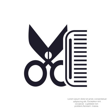 Tarak ve makas basit simgesi