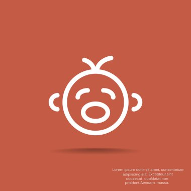 Basit çizgiler, anahat vektör çizim siluet Ağlayan bebek