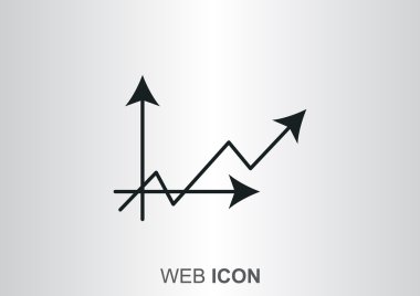 Grafik simgesi üzerinde Eğri ok