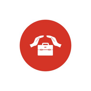 Evrak çantası ile eller web simgesi