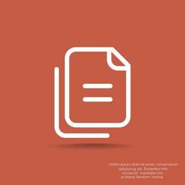 Dosyaları veya belgeleri web simgesi, vektör anahat çizim