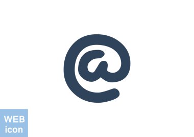 Geniş e-posta işareti web simgesi, vektör çizim