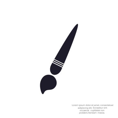 Basit fırça web simgesi, anahat vektör çizim