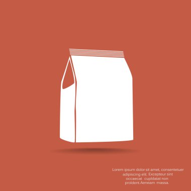 Kağıt ürün paketi web simgesi, vektör çizim