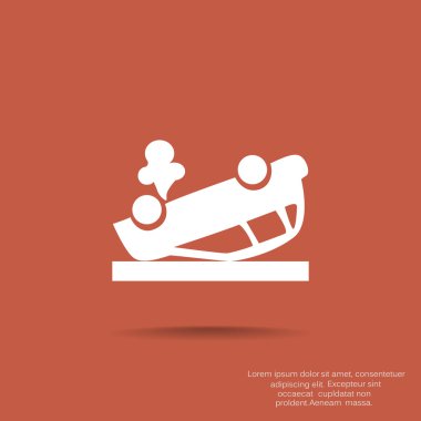 Kırık araba web simgesi, vektör çizim