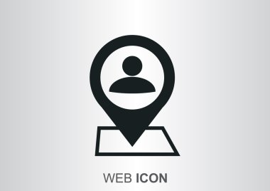 İnsan konum işaretçisi basit simgesine