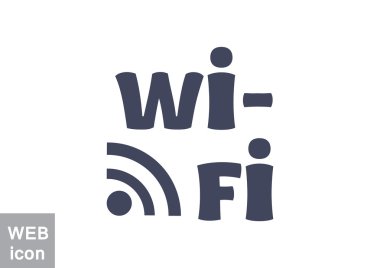 Wi-Fi yazıt dalgalar simgesiyle