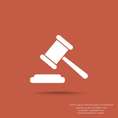 Açık artırma çekiç basit web simgesi