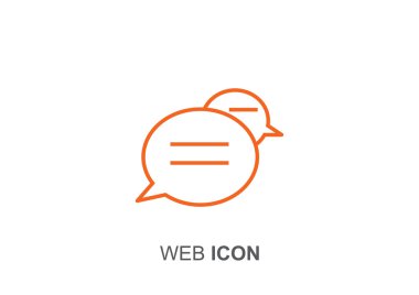 Diyalog kabarcıklar web simgesi, anahat vektör illustrartion
