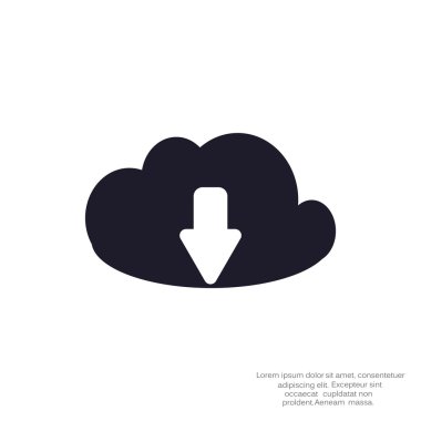 Bulut dosya indirme web simgesi