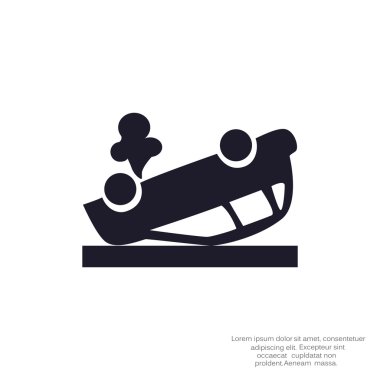 Kırık araba web simgesi, vektör çizim