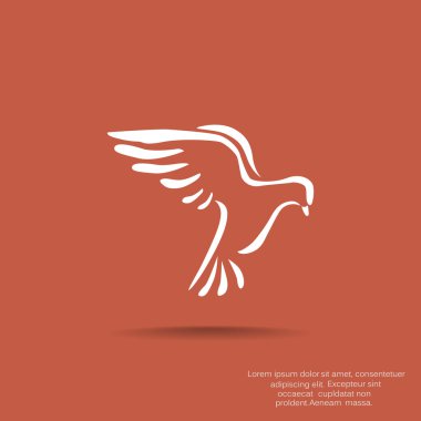 Güvercin basit web simgesi, barış ve iyilik kavramı