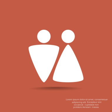 Cinsiyet işaretleri ile WC simgesi