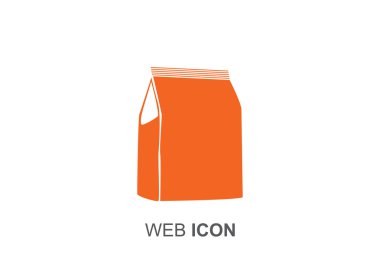Kağıt ürün paketi web simgesi, vektör çizim