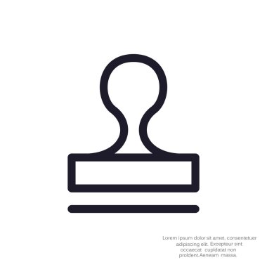 Mühür stamper kavramı simge, anahat vektör çizim