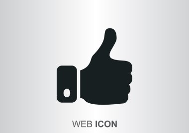 Başparmak yukarı Web simgesi, basit vektör çizim