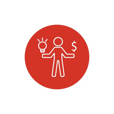 Işık ve dolar simgesi olan insan