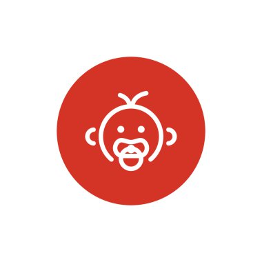 Bebek emziği ağzında, vektör çizim ile basit simgesi