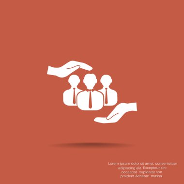 Grup insanlar ve eller simgesini