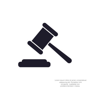 Açık artırma çekiç basit web simgesi