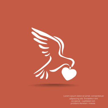 Güvercin ile kalp simgesi
