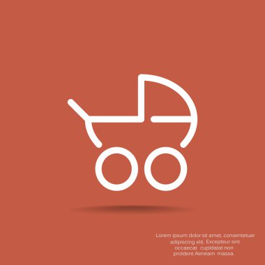 Basit bebek arabası anahat web simgesi