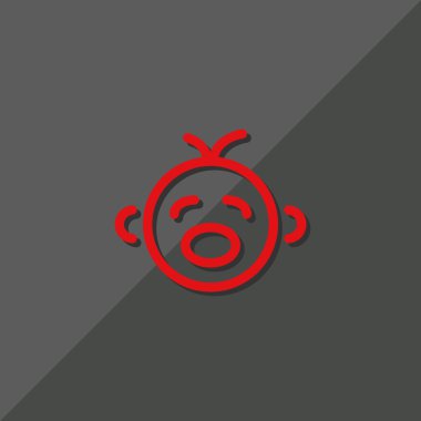 Basit çizgiler, anahat vektör çizim siluet Ağlayan bebek