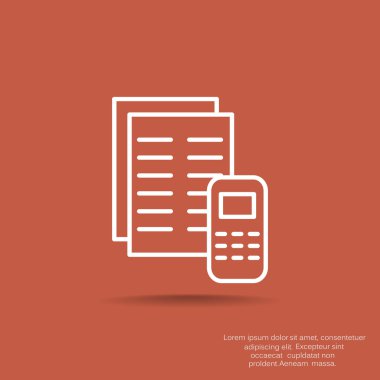 Kağıtları cep telefonu basit web simgesi ile