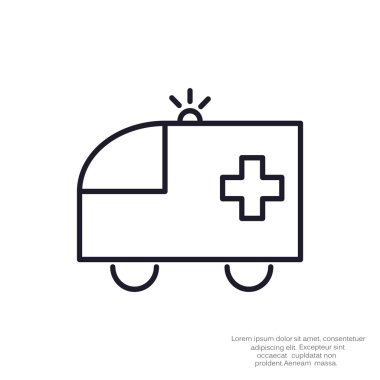 Ambulans araba web simgesi, basit vektör çizim