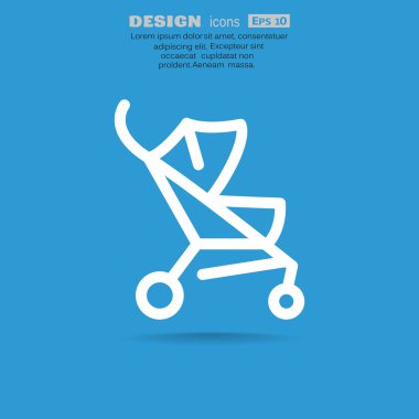 Basit bebek arabası anahat web simgesi