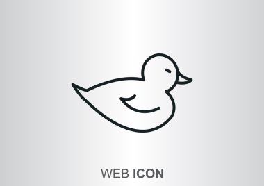 Oyuncak ördek yavrusu anahat web simgesi