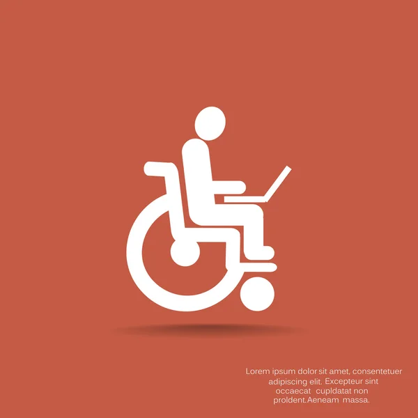 Osób niepełnosprawnych pracuje w Internecie — Wektor stockowy