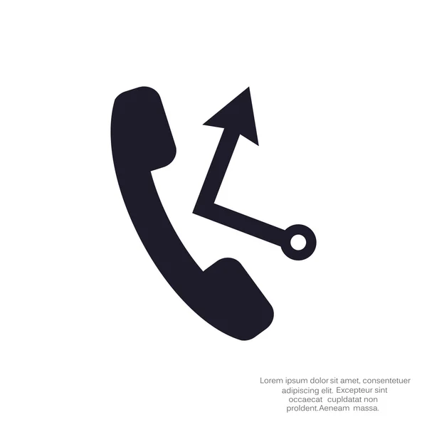 Tubo de teléfono con el icono web de retorno de llamada, ilustración de vector simple — Archivo Imágenes Vectoriales