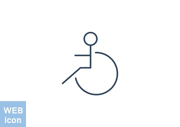 Disabled on wheelchair simple icon — Stock Vector