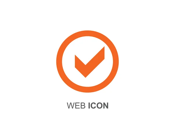 Häkchen bei Web-Symbol — Stockvektor