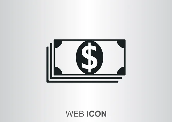 Montón de dólares icono web — Archivo Imágenes Vectoriales