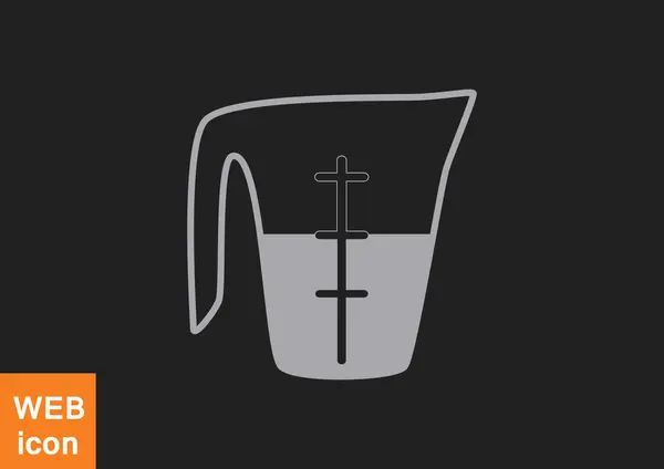Измерение чашки с жидкой иконкой, набросок векторной иллюстрации — стоковый вектор