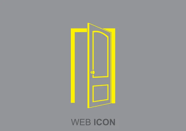 Puerta abierta icono web — Vector de stock