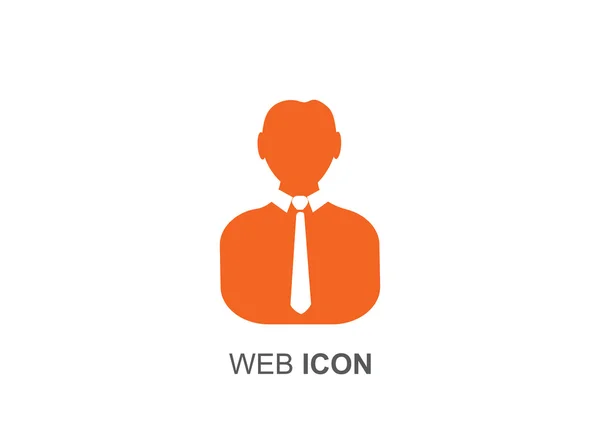 Hombre de negocios silueta icono web — Vector de stock