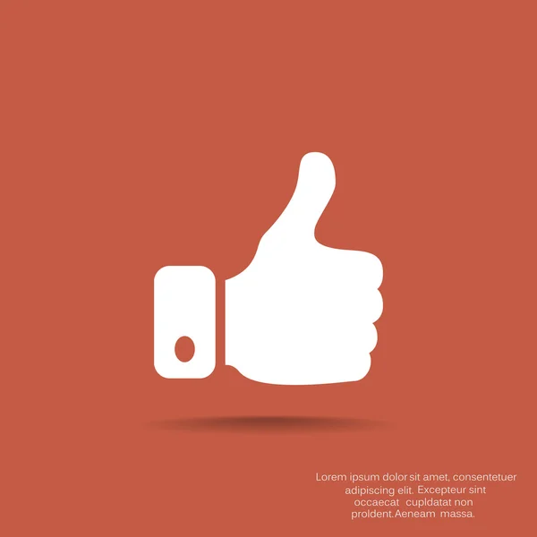 Thumb up web icon, ilustração vetorial simples —  Vetores de Stock