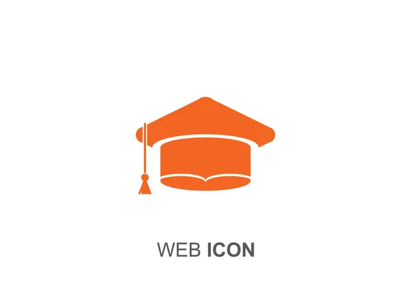 Academische hoed eenvoudige web pictogram — Stockvector