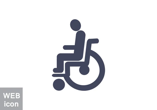 Handicapés sur icône fauteuil roulant — Image vectorielle