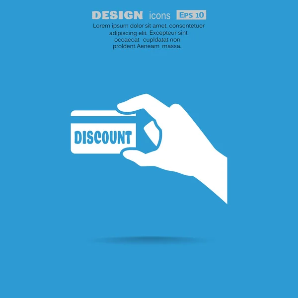Hand holding discount card — Stock Vector