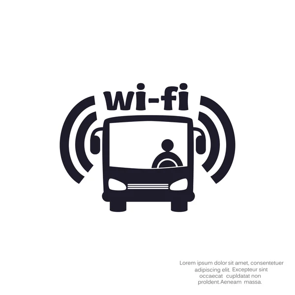 Wi-fi im Busschild — Stockvektor