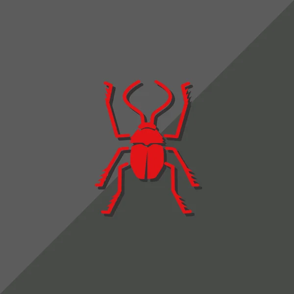 Käfer-Symbol mit Umriss Käfer — Stockvektor
