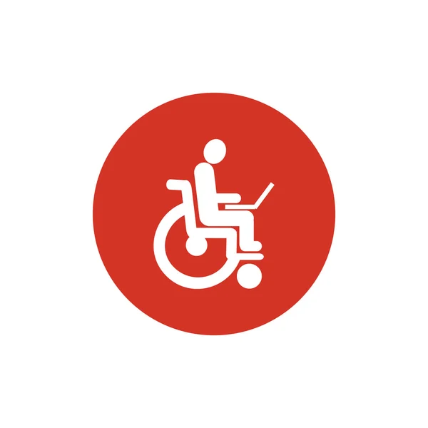 Handicapés travaillant sur Internet — Image vectorielle