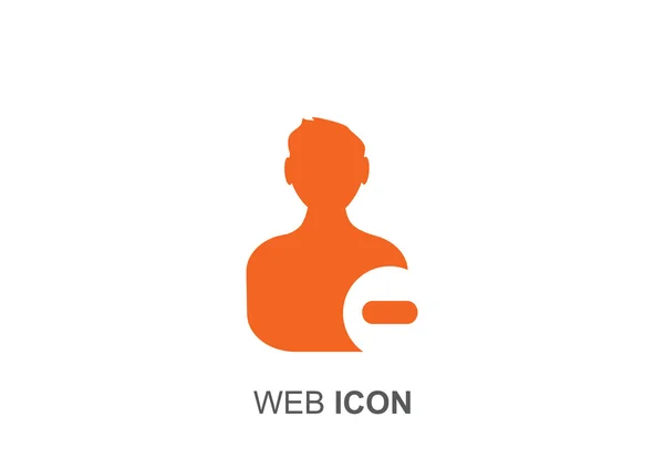 Icône Web de supprimer contact ami, illustration vectorielle — Image vectorielle