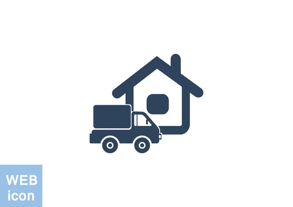 Caminhão perto de casa web ícone —  Vetores de Stock
